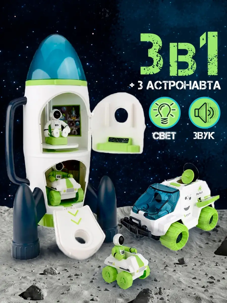 Космическая ракета с луноходами и фигурками космонавтов WiMi 57398005  купить за 2 956 ₽ в интернет-магазине Wildberries