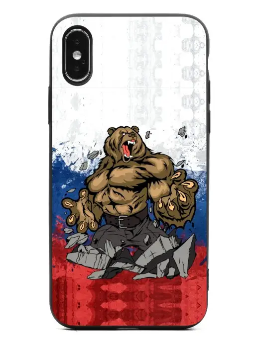Casecreation Чехол на iPhone X с принтом силиконовый, синий, фото 3