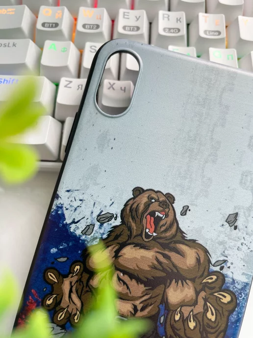 Casecreation Чехол на iPhone X с принтом силиконовый, синий, фото 4