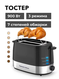 Кухонный тостер электрический с поддоном для крошек Zigmund & Shtain 57598101 купить за 2 272 ₽ в интернет-магазине Wildberries
