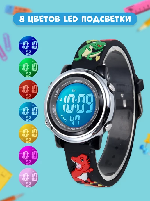 Kid Expert Часы наручные детские динозавры, черный, фото 2