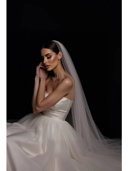 WedDay Фата свадебная длинная с гребнем, вариант, фото 5