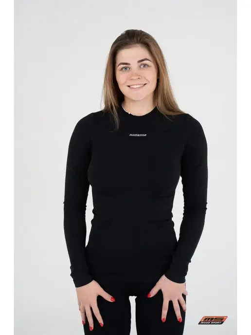 NoName Термолонгслив BODYFIT SHIRT UX компрессионный, черный, фото 3