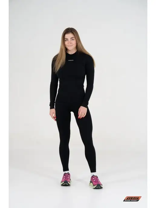 NoName Термолонгслив BODYFIT SHIRT UX компрессионный, черный, фото 5