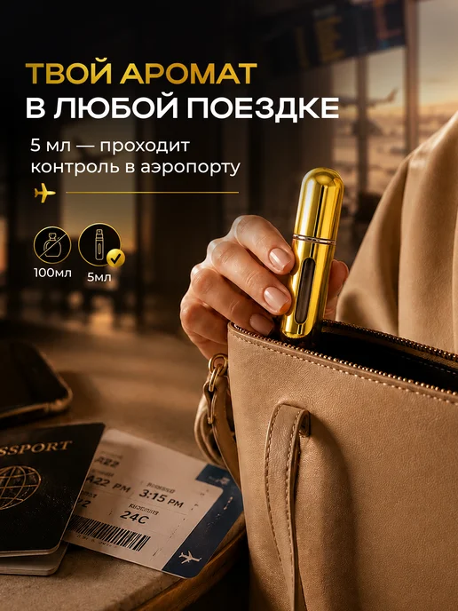 bestsmile Атомайзер для духов дорожный набор флаконов 5 мл, 5 мл, фото 2