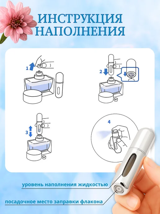 bestsmile Атомайзер для духов дорожный набор флаконов 5 мл, вариант, фото 7