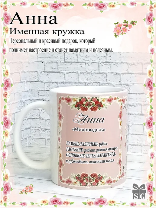 Subligrav Кружка именная Анна, розовый