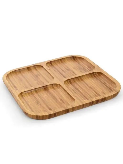 ЭСТЕТ Менажница деревянная для сервировки 25 см, бежевый, фото 3