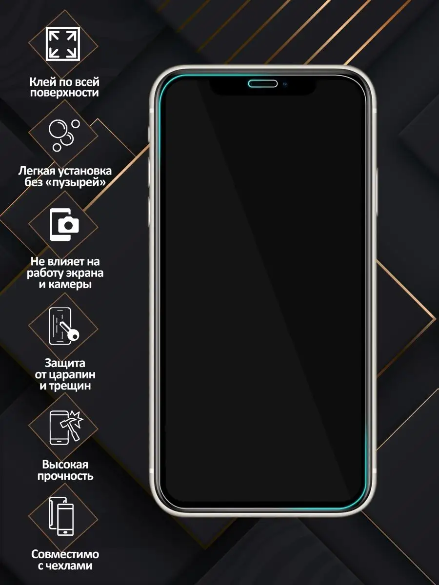 Защитное стекло на iPhone 12 12 Pro без рамок NIK accessories 58134677  купить за 124 ₽ в интернет-магазине Wildberries