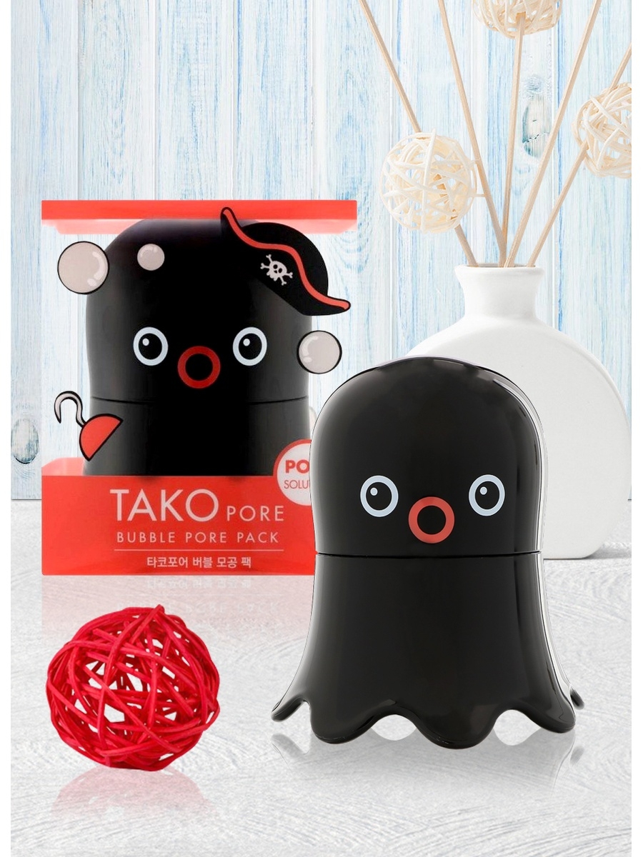 Tony Moly глиняно-пузырьковая маска tako Pore Bubble.