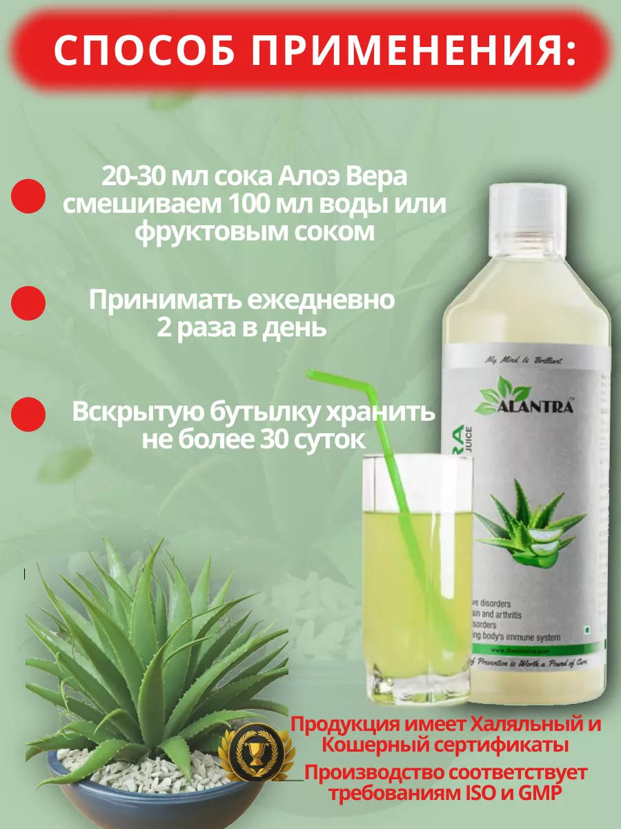 Сок Алоэ Вера с мякотью Алантра, 1 л. alantra 58245653 купить за 857 ₽ в  интернет-магазине Wildberries