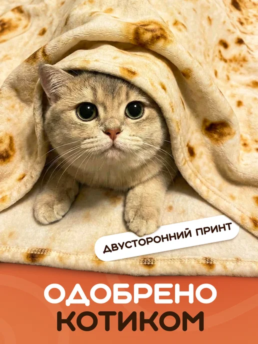 LERUS HOME Плед круглый с принтом необычный подарок, бежевый, фото 6