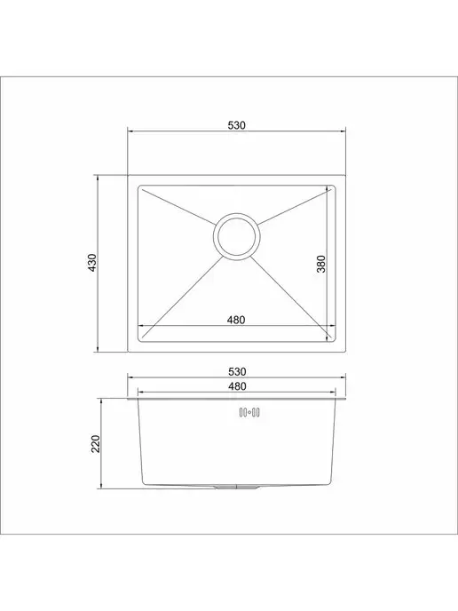 MIXLINE Мойка для кухни нержавейка 53х43, 53x43, фото 4