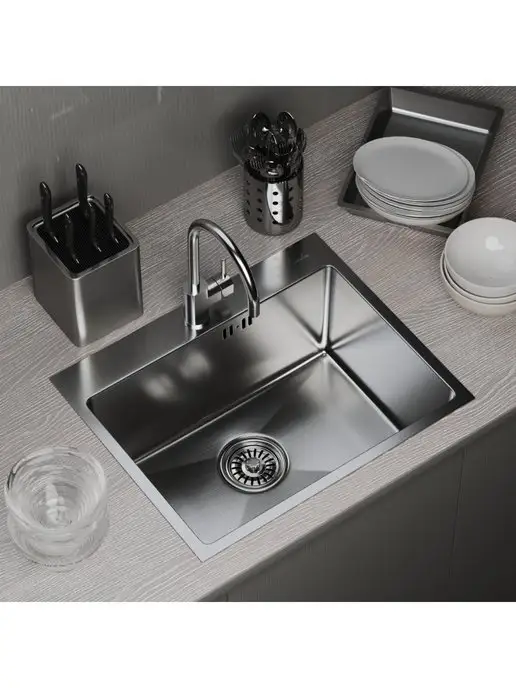 MIXLINE Мойка для кухни нержавейка врезная 42х76, 53x43, фото 7