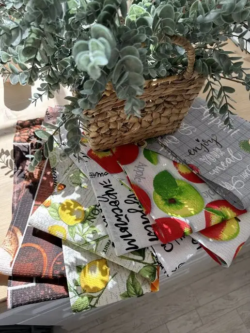 Домелия Полотенце кухонное вафельное с петелькой набор 3 шт, 3 шт, фото 7