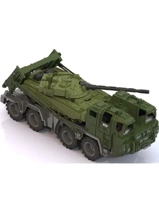 НОРДПЛАСТ Пластиковая модель Военный тягач "Щит" с танком для детей, вариант