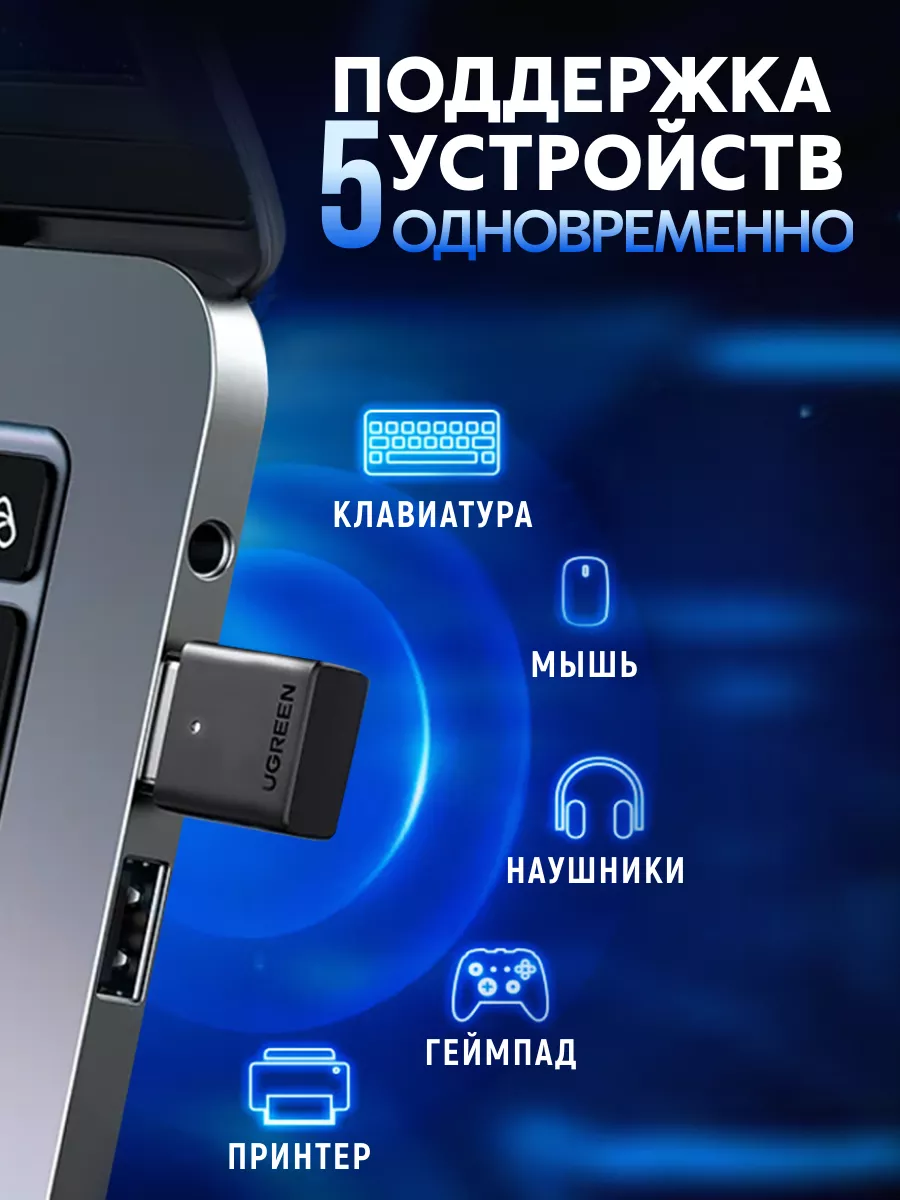 Блютуз адаптер для ПК Bluetooth 5.0 Ugreen 58317750 купить за 854 ₽ в  интернет-магазине Wildberries