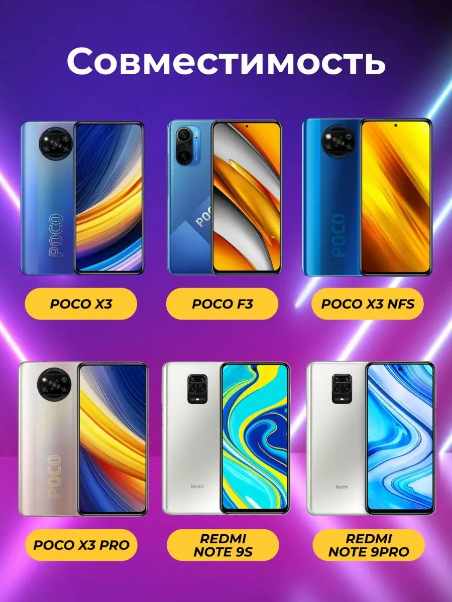 Защитное стекло на Poco X3 Pro, X3 NFS, X3, на весь экран POCO 58343005  купить в интернет-магазине Wildberries