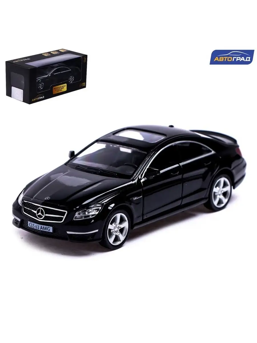 Машина металлическая MERCEDES-BENZ CLS63 AMG, 1:32, открываются двери,  инерция, цвет чёрный Машинки металлические 58486896 купить в  интернет-магазине Wildberries