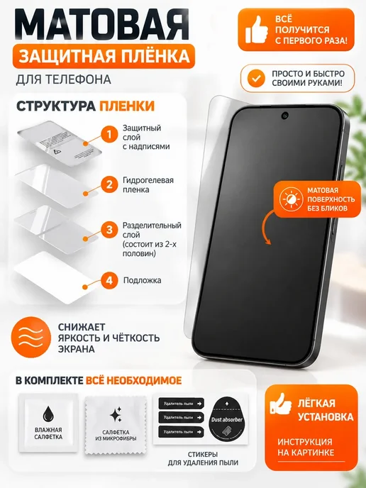PROGLASSNANO Iphone 11 гидрогелевая матовая пленка, вариант, фото 7