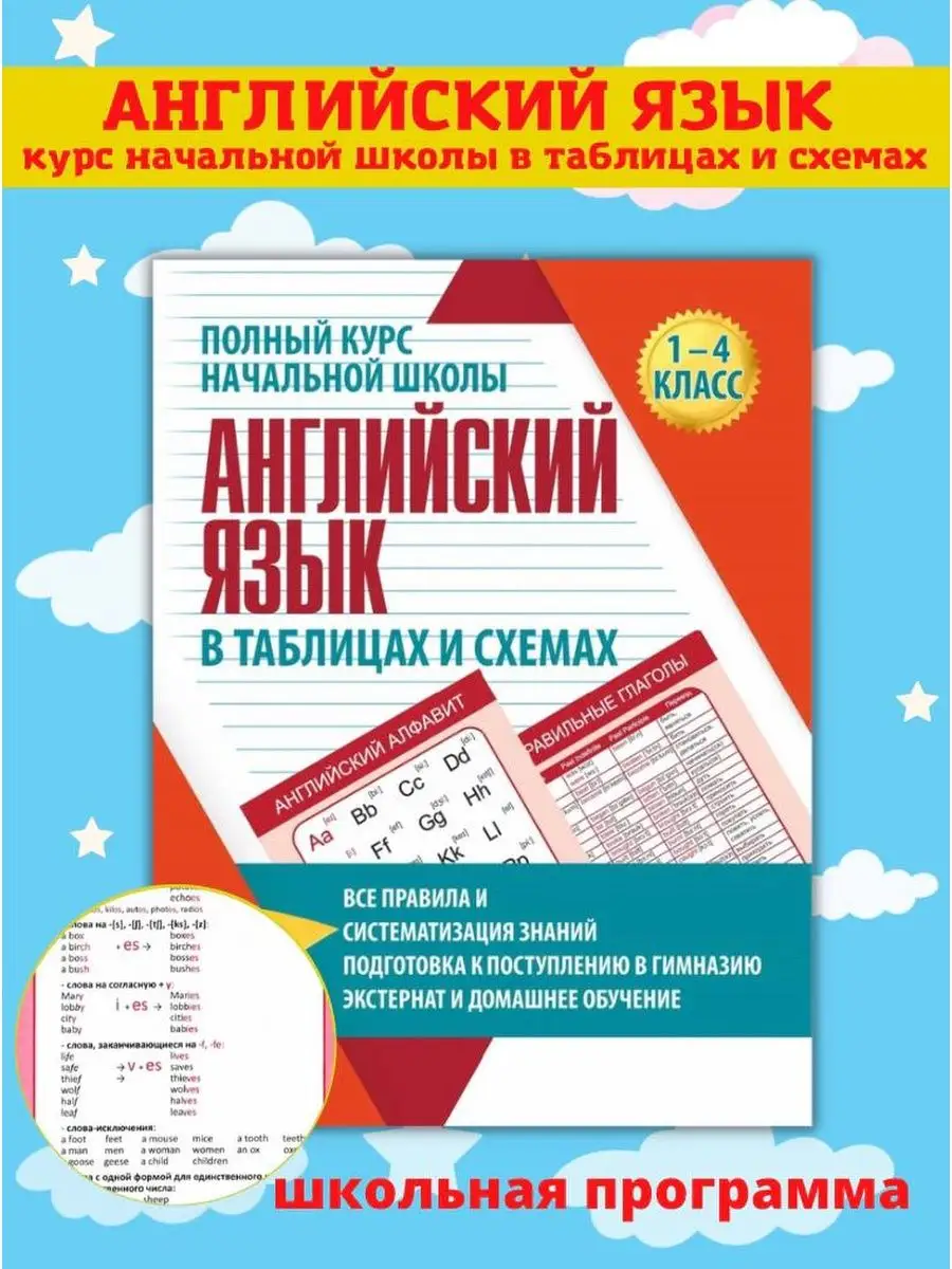 Английский язык в таблицах и схемах. Справочник 1-4 класс Принтбук 58943127  купить за 293 ₽ в интернет-магазине Wildberries