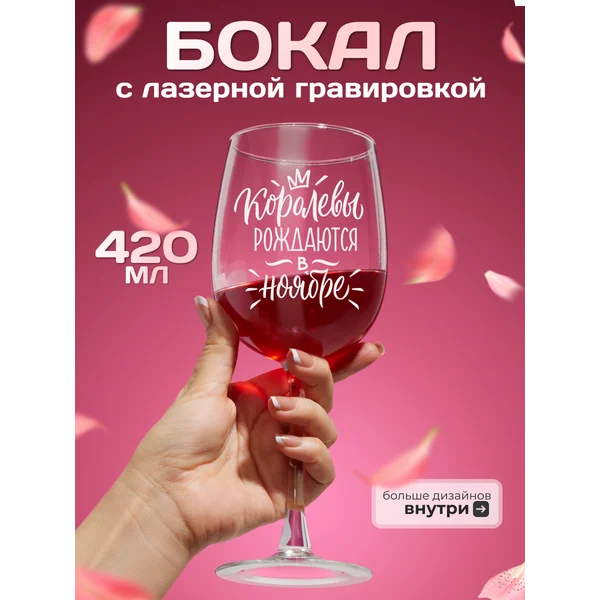Бокал для вина с надписью прикольный подарочный