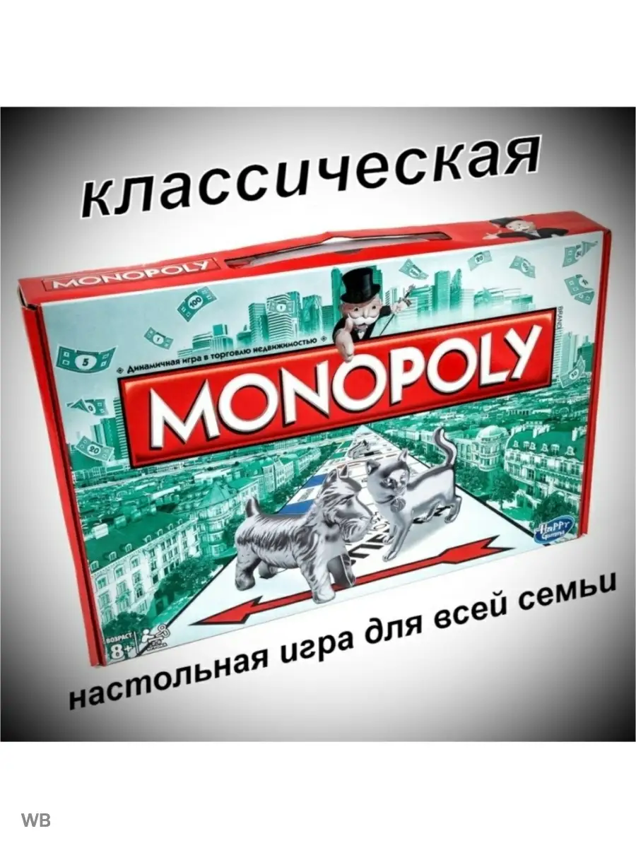 Монополия классическая настольная игра для компании Plastic 59170381 купить  за 1 054 ₽ в интернет-магазине Wildberries