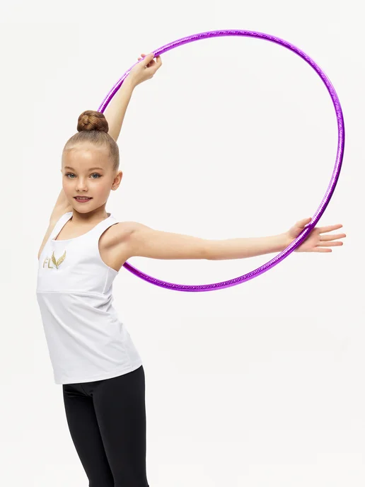 SETGYM Обруч гимнастический аналог SASAKI 75см в зелёной обмотке, фиолетовый, фото 6