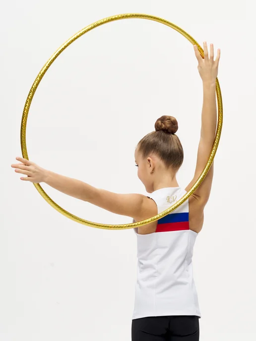 SETGYM Обруч для художественной гимнастики 75см в обмотке фуксия, золотой, фото 5
