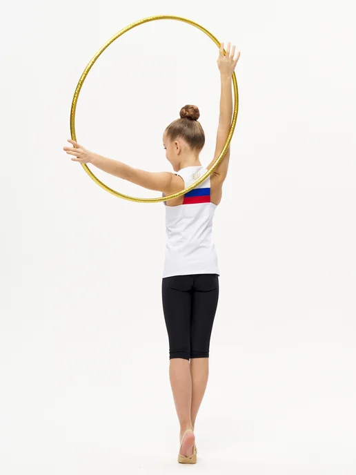 SETGYM Обруч для художественной гимнастики 75см в обмотке фуксия, золотой, фото 6