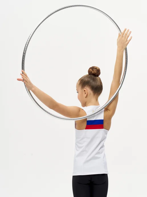 SETGYM Обруч для художественной гимнастики 70см в обмотке фуксия, серебристый, фото 3