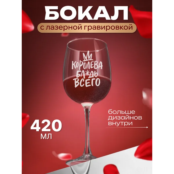 Бокал для вина с надписью прикольный подарочный