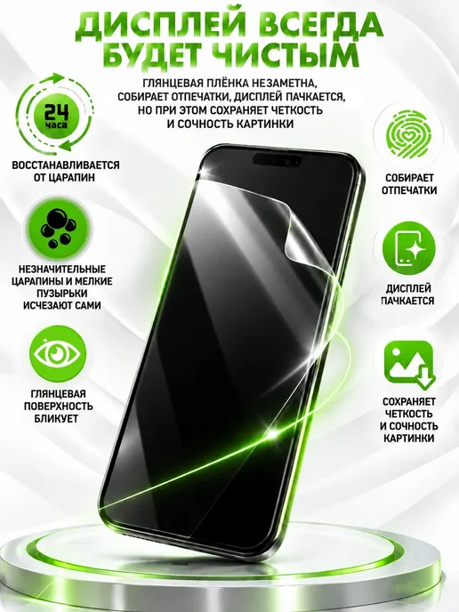 PROGLASSNANO Realme 8 pro гидрогелевая глянцевая пленка, вариант, фото 6