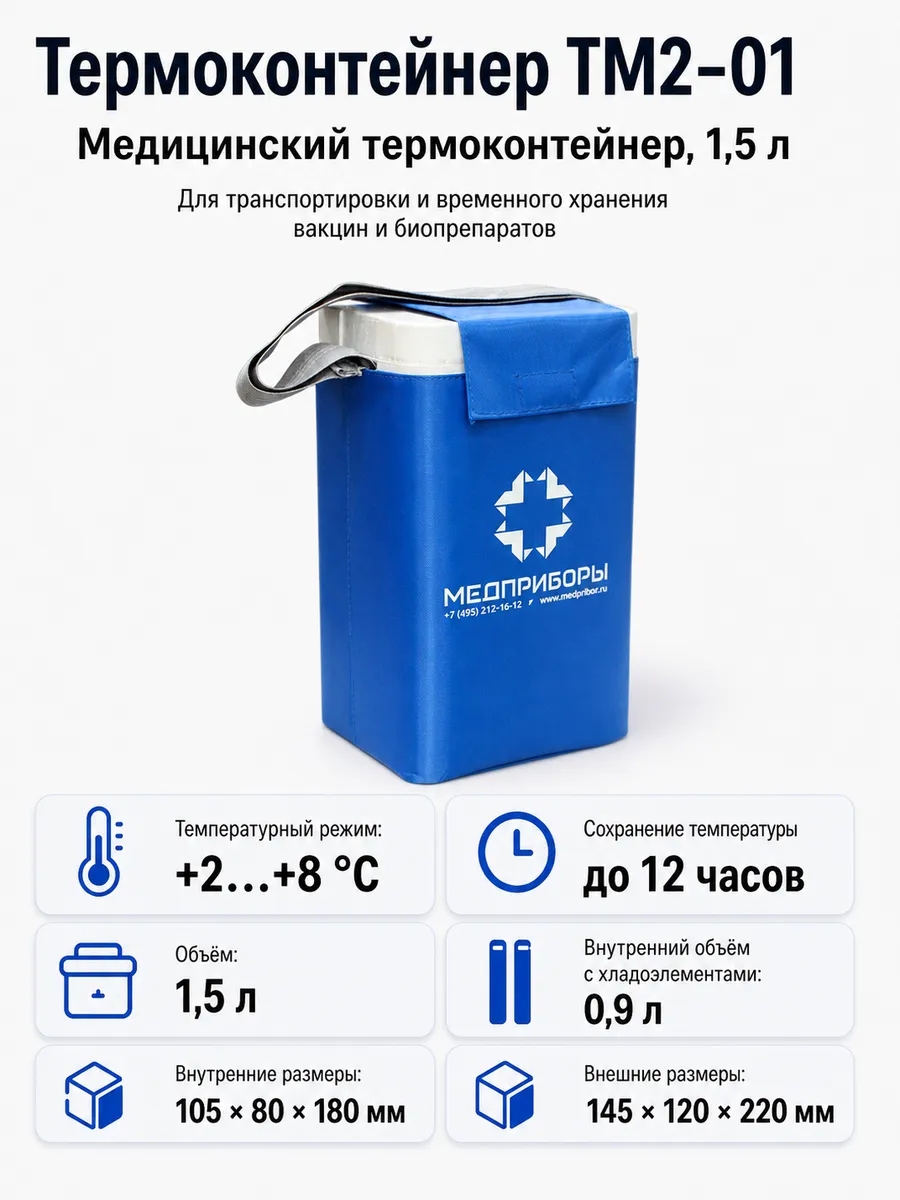 Термоконтейнер медицинский ТМ2-(1,5 л)