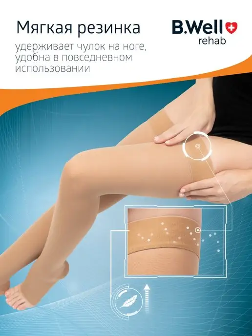 B.Well Компрессионные чулки 2 класс с открытым мысом JW-227, вариант, фото 7