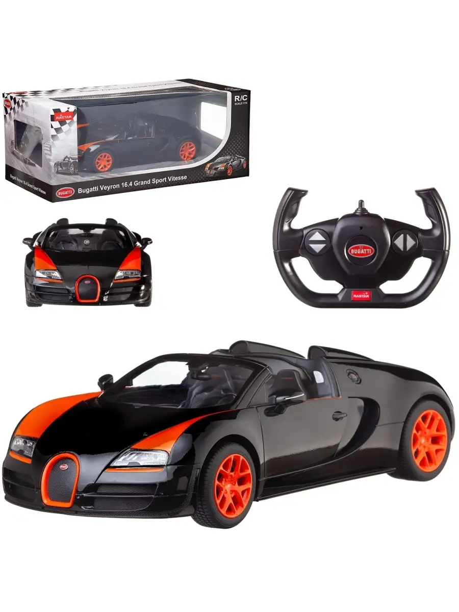 Машина р/у 1:14 Bugatti Grand Sport Vitesse, цвет чёрный RASTAR 59444357  купить в интернет-магазине Wildberries