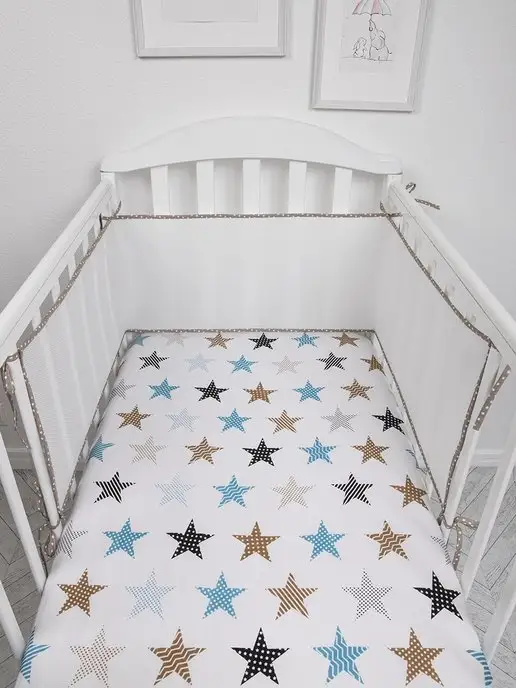 Tessolo Home Бортики в кроватку для новорожденных сетка 31x180, 31x180, фото 8