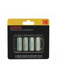 Сменные кассеты для мужской бритвы 4 шт KODAK. Вид 3.