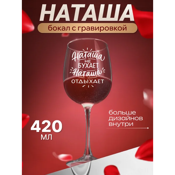 Бокал для вина с надписью прикольный именной