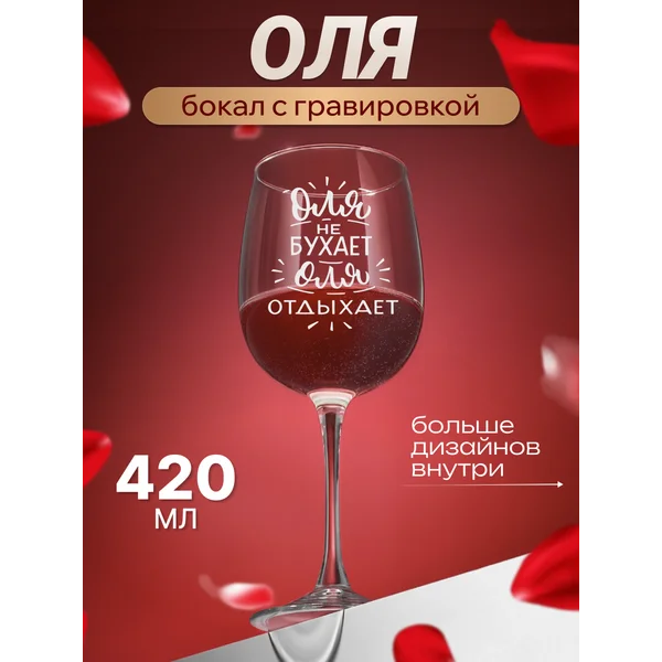 Бокал для вина с надписью прикольный именной