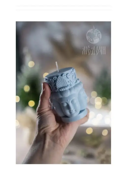 Медочи молд 4х ликий Будда, Форма для свечи силиконовая, вариант