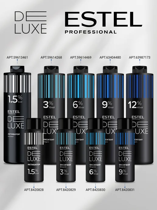 ESTEL Оксигент для окрашивания волос DE LUXE 6 %, 1000 мл, 1000 мл, фото 6