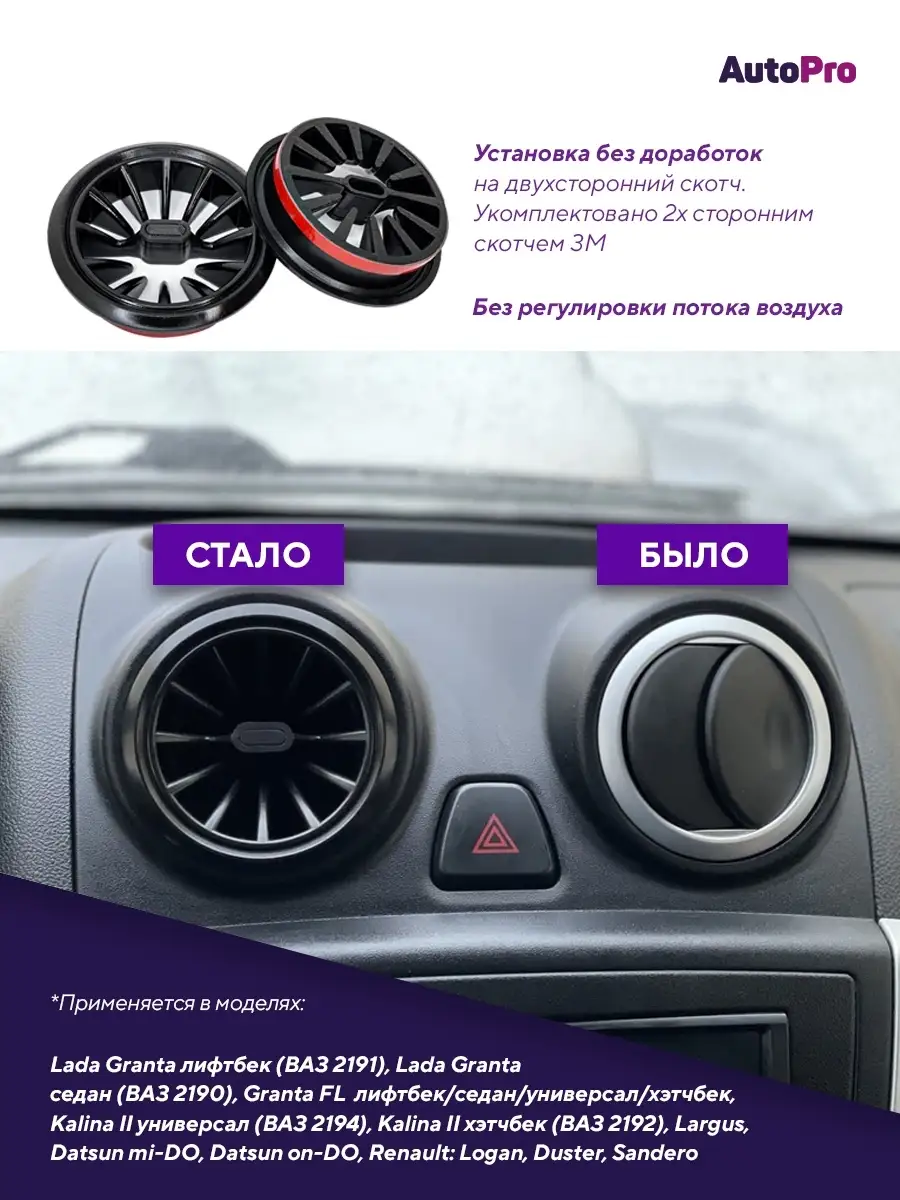 Сопла воздуховода стиль AMG Лада Гранта AutoPro 59634812 купить в  интернет-магазине Wildberries