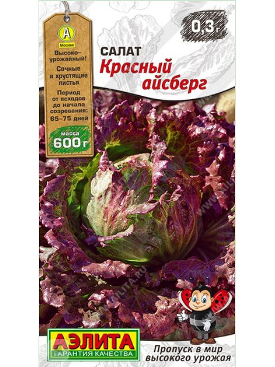 Семена Салат Айсберг красный Аэлита 59717245 купить за 87 ₽ в  интернет-магазине Wildberries