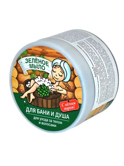 Floresan Зеленое мыло для бани и душа, 450 г, 450 г