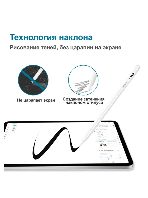 MiGerz Стилус Pencil для планшета Apple iPad - P6 White, белый, фото 6