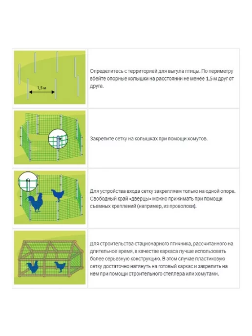 PROTENT Садовая пластиковая сетка для птичников ограждения 1х10, 1x10, фото 7