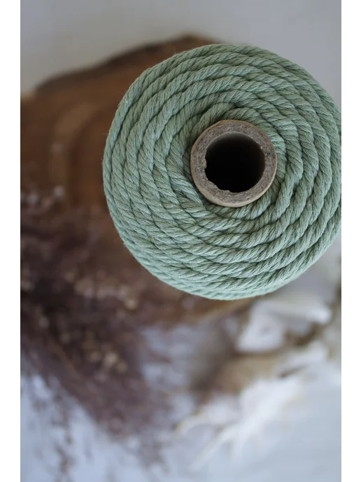 ARTELE KNIT Хлопковый шнур для макраме 3мм Шпагат Нитки, зеленый, фото 7