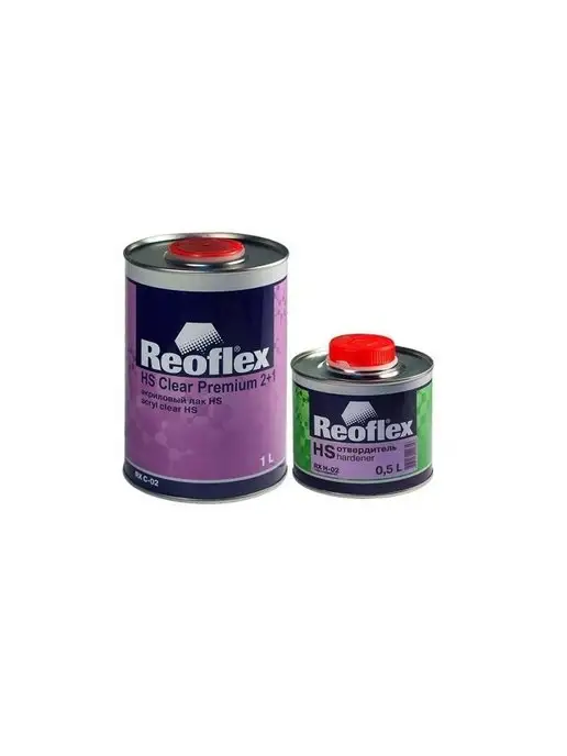 Reoflex Лак Акриловый 2K НS 1 л +Отвердитель для лака НS 0,5л, 1 л, 500 мл, фото 2