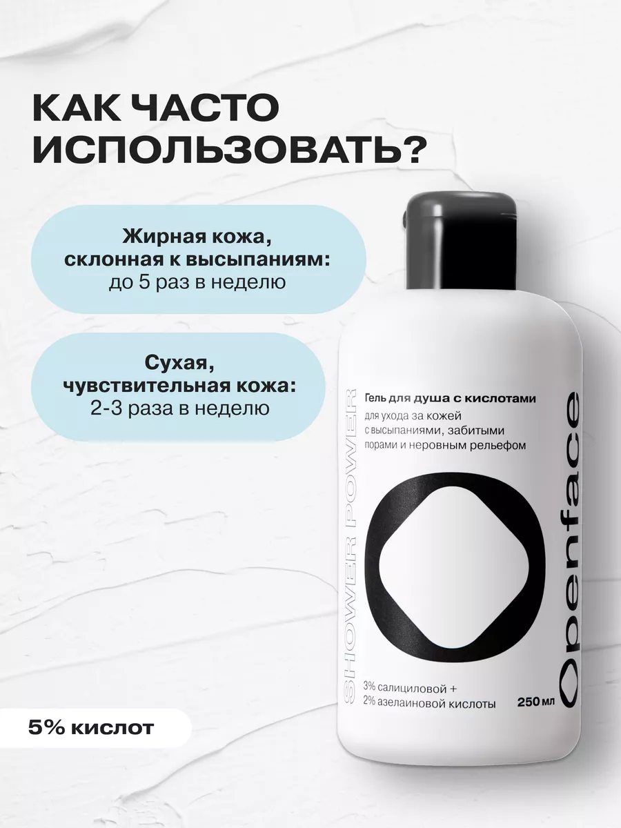 Гель для душа с кислотами Shower Power Openface 60355908 купить в  интернет-магазине Wildberries